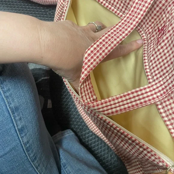 Vintage Ralph Lauren Red Travel Bags Set of 3 gingham - Picture 5 of 17